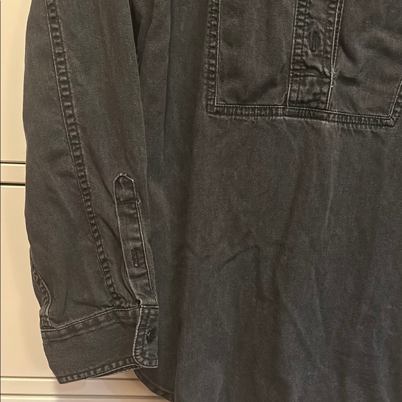 Madewell Black Button Down Shirt Classic Top - Picture 5 of 6